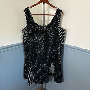 NWT Isabel Toledo x Lane Bryant Sleeveless Black White Dress Size 24 Plus Size